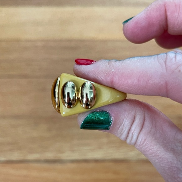 La Manso chunky yellow and gold dome ring size 6 - Picture 8 of 16